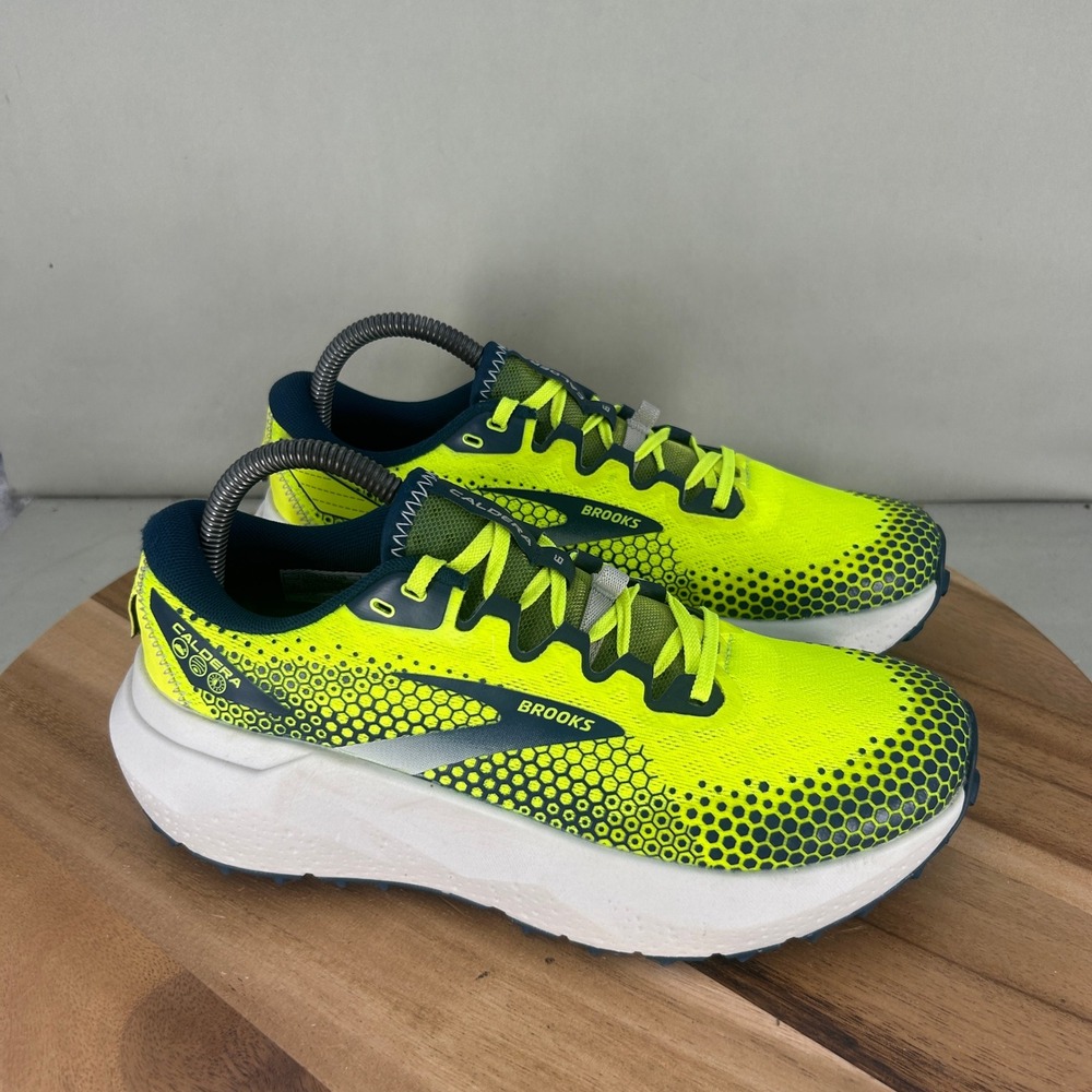 Brooks Caldera 6 Mens Trail Running Shoes Yellow Blue 1103791D756 Size 7.5 B